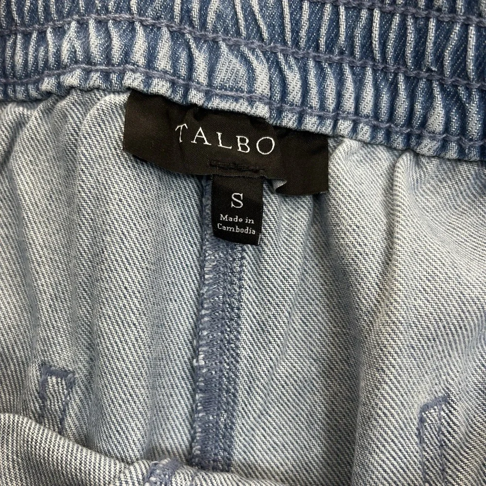 Talbots Shorts Small Denim Flowy Soft Tencel Fabric Stretch Drawstring‎ NEW